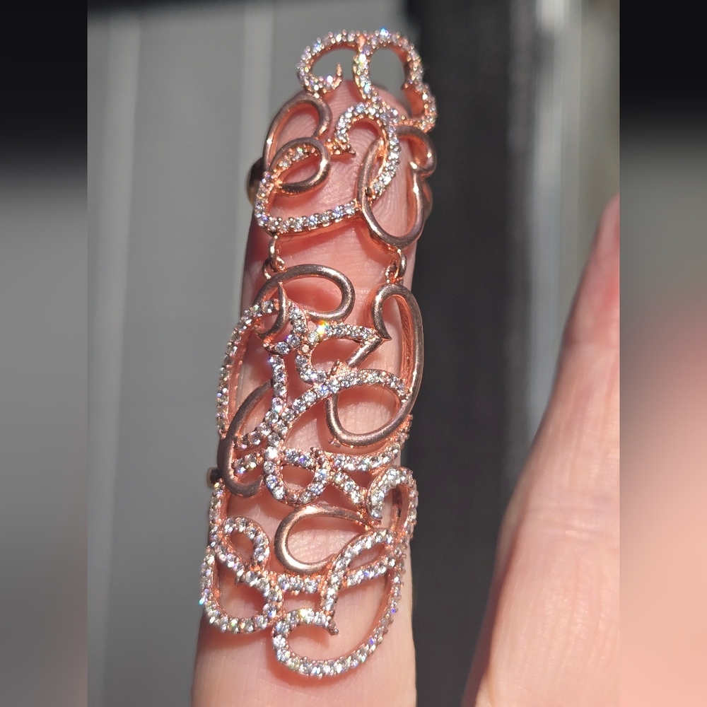 HOST PICK! 🎉🎊Topaz Sterling & Rosegold Heart knuckle cuff Sz7